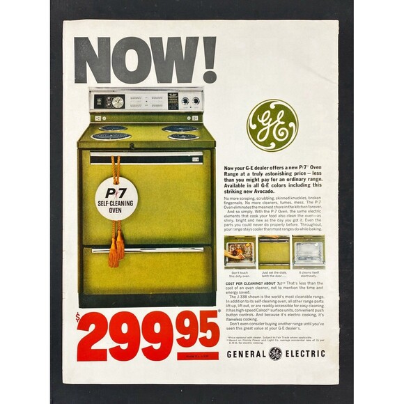 General Electric P7 Oven Range "An astounding Price $299.95" Vtg Print Ad 1966 - Picture 3 of 3